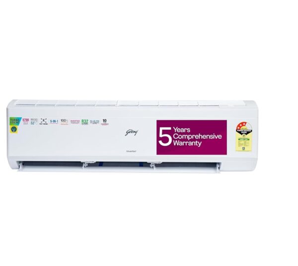Godrej 1.7 Ton 3 Star, 5 Years Comprehensive Warranty, 5-In-1 Convertible Cooling, Inverter Split AC (Copper, Turbo Cooling at 52°C, 2024 Model, SIC 20ITC3-WYS, White) - Image 2