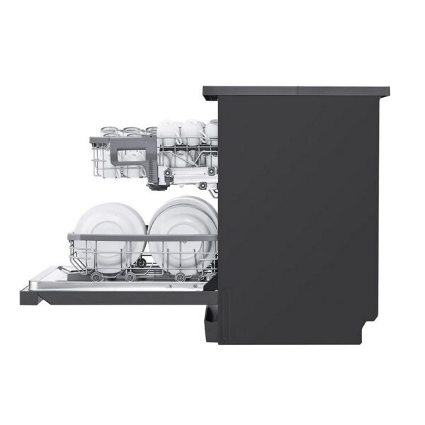 LG 14 Place Setting Free Standing Dish Washer with TrueSteam, QuadWash, EasyRack Plus, Wi-Fi Enabled (DFB424FM, Matte Black, Inverter Direct Drive Motor) - Image 3