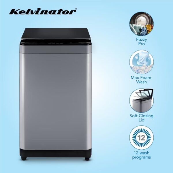 Kelvinator 6.5 kg Top Loading Fully Automatic Washing Machine with Error Monitoring and Memory Backup, (KWT-N65ETSSN,Max Foam Wash,Crown Drum) - Image 2