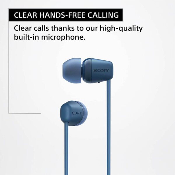 Sony WI-C100 Wireless Headphones with Customizable Equalizer for Deep Bass & 25 Hrs Battery, DSEE-Upscale, Splash Proof, 360RA, Fast Pair, in-Ear Bluetooth Headset with mic for Phone Calls (Black) - Image 5