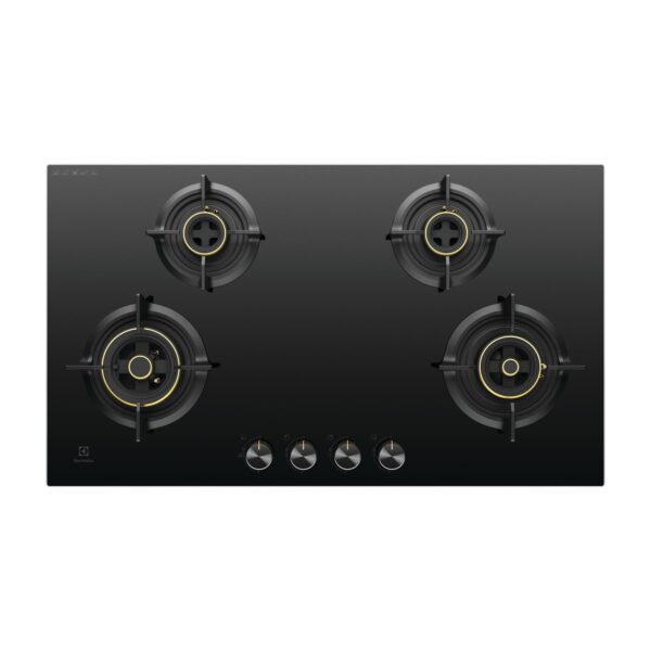 Electrolux 4 Burner Auto Ignition Glass Top 90cm Built-in Gas Hob, UltimateTaste 300, Black, EHG9430BCI