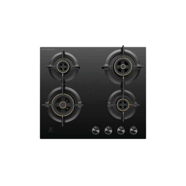 Electrolux 4 Burner Auto Ignition Glass Top 60cm Built-in Gas Hob, UltimateTaste 300, Black, EHG6430BC