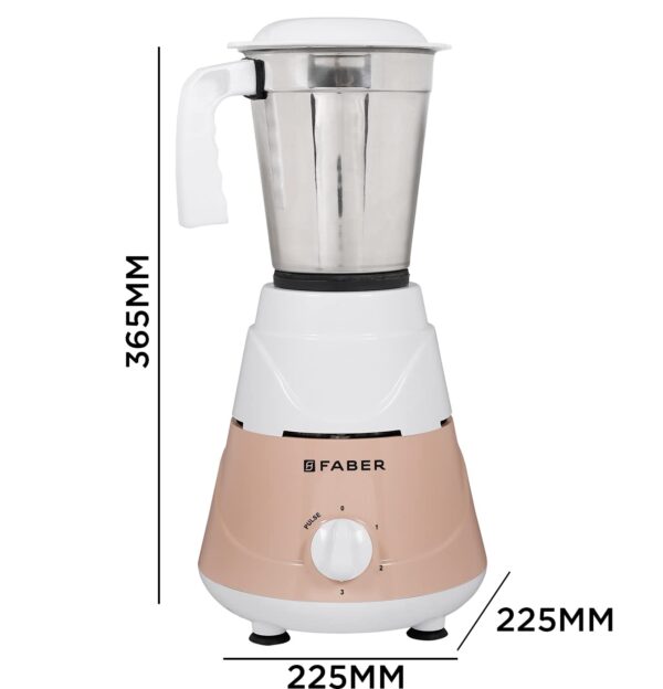 Faber Marvel 500W Blender Mixer Grinder, || Low-Noise, up to 18000 RPM Speed || 1 Year Comprehensive Warranty (FMG Marvel 500W 3J PW) Peach White - Image 2