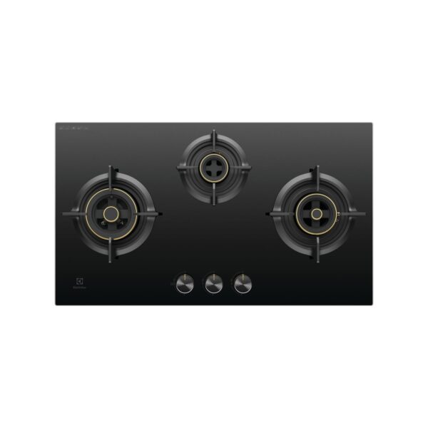 Electrolux 3 Burner Auto Ignition Glass Top 78cm Built-in Gas Hob, UltimateTaste 300, Black, EHG7330BC