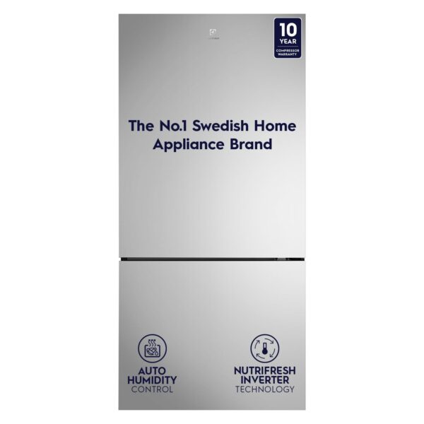 Electrolux 529L Frost Free Inverter Double Door Refrigerator, Bottom Freezer, TasteLockAuto & TasteGuard Technology, Stainless Steel, UltimateTaste 500, EBE5302C-S