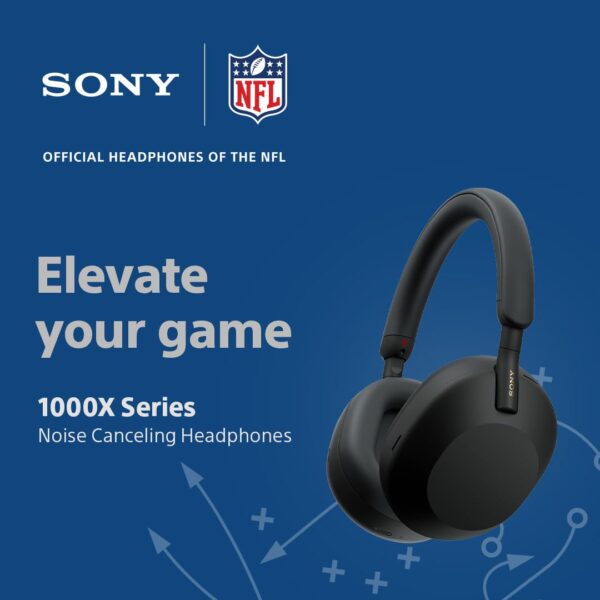 Sony WH-1000XM5 Best Active Noise Cancelling Wireless Bluetooth Over Ear Headphones with Mic for Clear Calling, up to 40 Hours Battery -Black - Image 2