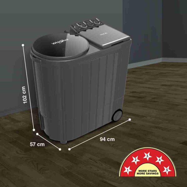 Whirlpool 10 kg 5 Star Semi Automatic Top Load Washing Machine Grey (ACE XL 10 GREY DAZZLE) - Image 5