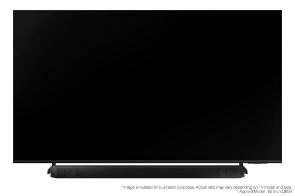 Samsung Q-Symphony Soundbar (HW-Q600C/XL), USB, Bluetooth with 3.1.2 Channel, Wireless Subwoofer, and 2 Up-Firing Speakers, Dolby Atmos Music (Black) - Image 4