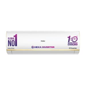 Haier 1 Ton 5 Star HEXA Inverter Split AC (3600W, Copper, Heavy Duty, 4-Way Swing, 7 in 1, Frost Self Clean, HD Filter, Cools at 60°C Temp, 20 Mtrs Air Throw - HSU14K-PYSG5BN-INV, White)