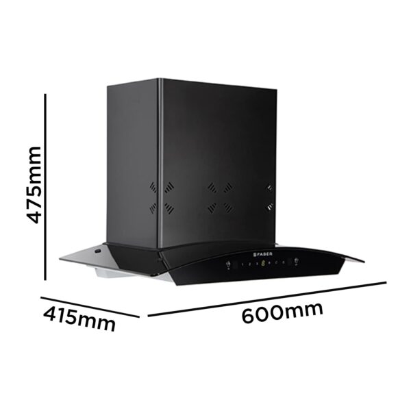 Faber60cm 6 way Silent Suction,1250m3/hr, Autoclean Chimney, 12Yr Warranty on Motor (HOOD EVEREST 3D IN HC SC FL LG 60||Filterless||Touch&Gesture Control||Light Grey) - Image 2