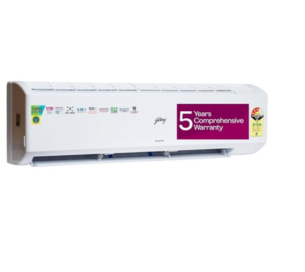 Godrej 1.7 Ton 3 Star, 5 Years Comprehensive Warranty, 5-In-1 Convertible Cooling, Inverter Split AC (Copper, Turbo Cooling at 52°C, 2024 Model, SIC 20ITC3-WYS, White) - Image 5