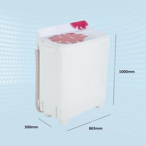 Haier 8.5 Kg 5 Star Voltex Pulsator Semi-Automatic Top Load Washing Machine (HTW85-178, Red Rose) - Image 2