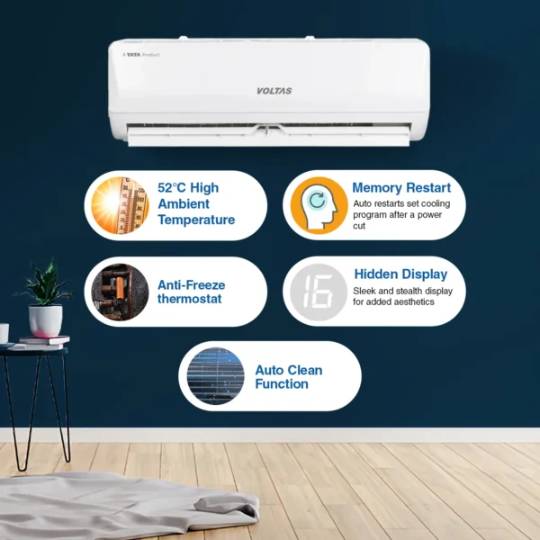 Voltas SmartAir Inverter AC, 1.5 Ton, 5 star - 185V Vertis Emerald - Image 6