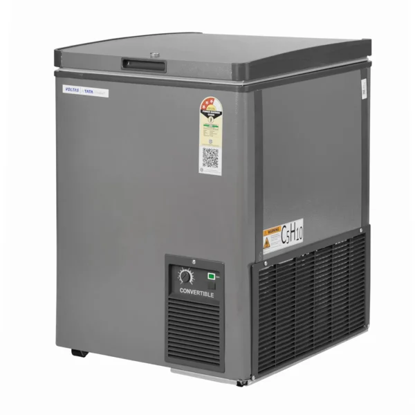 Voltas CVF120SA3-P1-GW 114 Litre 3 Star Convertible Single Door Deep Freezer | Direct Cool | White & Grey | Compact Energy-Efficient Freezer for Home & Commercial Use - Image 4