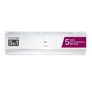 Godrej 1.4 Ton 5 Star, 5 Years Comprehensive Warranty, 5-In-1 Convertible Cooling, Inverter Split AC (Copper, I-Sense Technology, AC SIC 17LTC5-WYR , White)