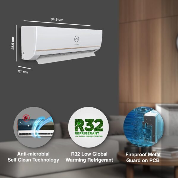 Godrej 1.5 Ton 3 Star, Anti-Leak, 5 Years Comprehensive Warranty, 5-In-1 Convertible Cooling, Inverter Split AC (AC 1.5T SIC 18DTC3 GWA AL, White) - Image 5