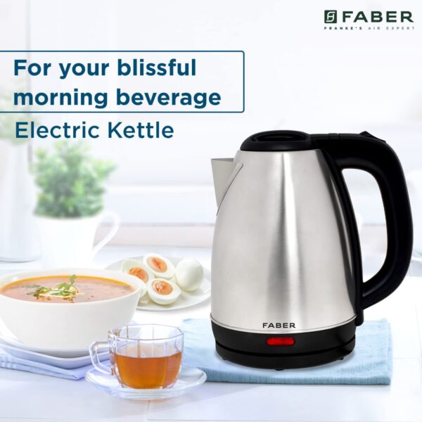 Faber Electric Kettle with Stainless Steel Body, FK 1.8 litres boiler for Water, SS, (FK 1.8L SS) - Image 9