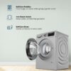 Bosch 10kg 5 Star Anti Stain & AI Active Water Plus Fully Automatic Front Load Washing Machine with Built in Heater (WGA252ZSIN, Pretreatment, Iron Steam Assist & Allergy Plus, Silver) - Image 8