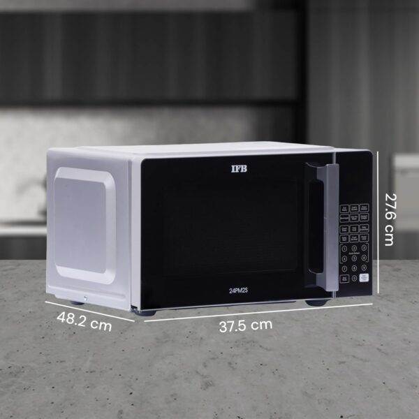 IFB 24L Solo Microwave Oven (24PM2S, Multi Stage Cooking with 69 Indian & Continental Auto Cook Menus, Child-lock Protection, Deodorize function, Delay Start & Power Save, black) - Image 8