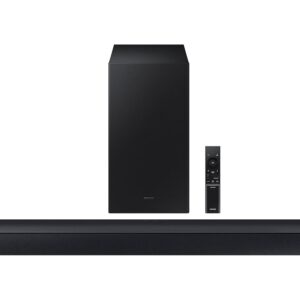 Samsung 300 W 2.1 ch Dolby Audio Soundbar, DTS Virtual:X, Surround Sound Expansion, Bluetooth, Optical in, USB, Wireless Subwoofer (HW-C450/XL, Black)