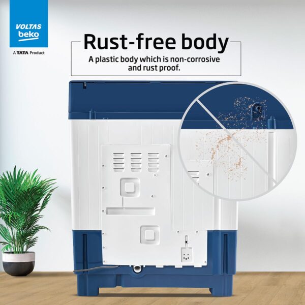 Voltas beko, A Tata Product 8.5 kg 5 Star Semi-Automatic Top Load Washing Machine With Double Water Fall technology (WTT85DBLG/FLRB5, Blue, Special Pulsator & 5 Knob Control Method) - Image 10