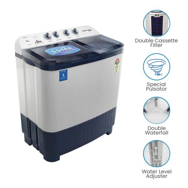 Voltas Beko 7 kg Semi-Automatic Top Loading Washing Machine Appliance, Double Waterfall (WTT70DBLT, Sky Blue) - Image 10