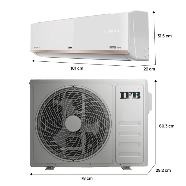 IFB 2025 Model Silver Star Series 2 Ton 3 Star Split AC with HD Compressor, AI, Dual Gold Fin, Nano Tek Coating & 8-in-1 Flexi Mode – White (CI223SS32RGN1, Copper Condenser) - Image 16