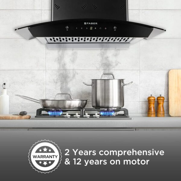 Faber60cm 6 way Silent Suction,1250m3/hr, Autoclean Chimney, 12Yr Warranty on Motor (HOOD EVEREST 3D IN HC SC FL LG 60||Filterless||Touch&Gesture Control||Light Grey) - Image 7