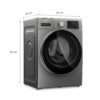 Whirlpool 7kg LCD Touch Ozone Technology Front Load Washing Machine (XO7012BZV, Volcano Grey, Inverter, 1200 RPM) - Image 7