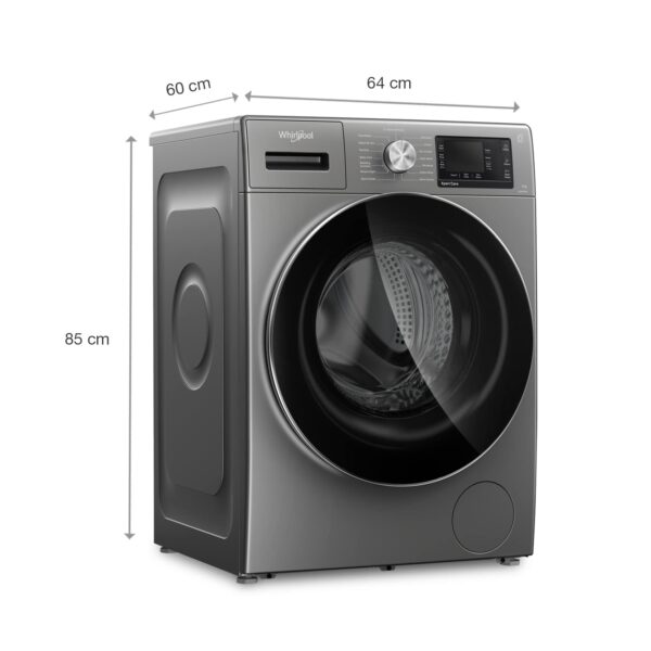 Whirlpool 7kg LCD Touch Ozone Technology Front Load Washing Machine (XO7012BZV, Volcano Grey, Inverter, 1200 RPM) - Image 7