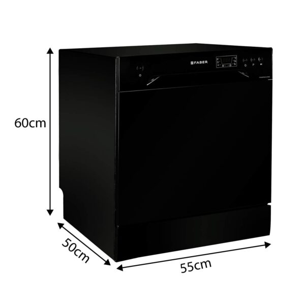 Faber 8 Place Dishwasher | 6 Wash Programs |Adjustable Upper Rack & Cutlery Tray | 8L Water/Cycle | Suitable for Oil & Masala Stains | 2Yr Warranty & 5Yr On Cavity | FFSD 6PR 8S Ace - Image 8
