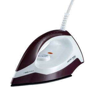 Voltas Beko, A Tata Product 1000 W Dry Iron (I1000VD-BGWH, Burgundy-White, with Crease-busting Greblon Soleplate)