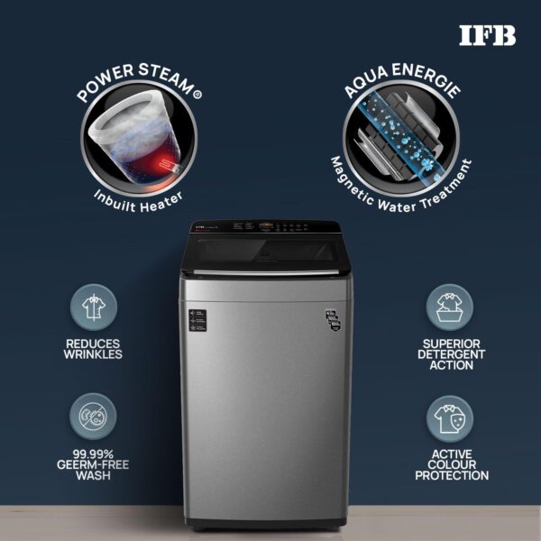 IFB 7.5 Kg 5 Star with DeepClean® Technology, AI Powered, Fully Automatic Top Load Washing Machine (TL751MS2S, PowerSteam®, Inbuilt Heater, Mystic Silver) - Image 11