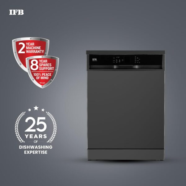 IFB 14 Place Settings with DeepClean® Technology Freestanding Dishwasher (Neptune VX14, Inox Grey, 70° Hot Water Wash with Hygienic Steam Drying, Perfect for Indian Utensils) - Image 5