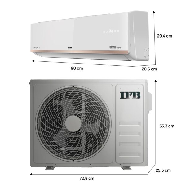 IFB 2025 Model Gold Pro Series 1 Ton 5 Star Split AC with Hybrid Technology, Works upto 55°C, 4-Way Swing, Higher Cooling Capacity, Self-Clean & AI - White (CI145GN21RGN1, Copper Condenser) - Image 2