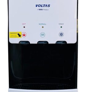 Voltas Spring TT PLUS Table Top Water Dispenser with Three Temperature Tap and Compact Design (White and Black), 5 liters