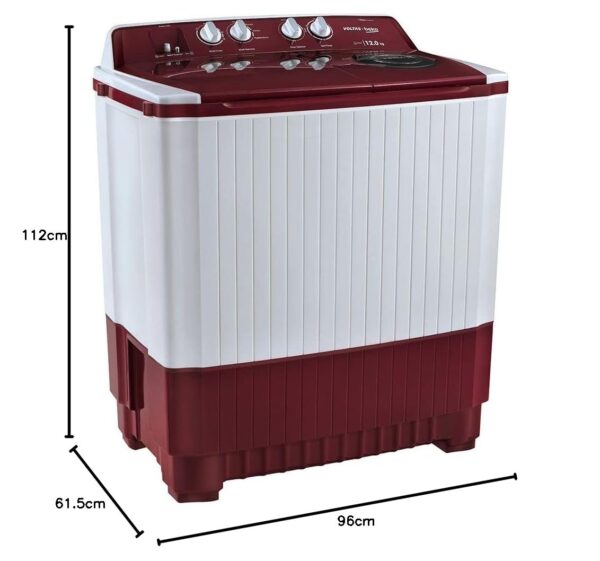 Voltas Beko 12 kg Semi Automatic Washing Machine (Burgundy) WTT120ABRT - Image 5