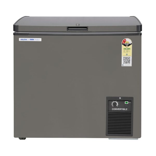 VOLTAS 205 L Single Door White and Grey Hard Top Deep Freezer, CVF205 SA2-P-PL