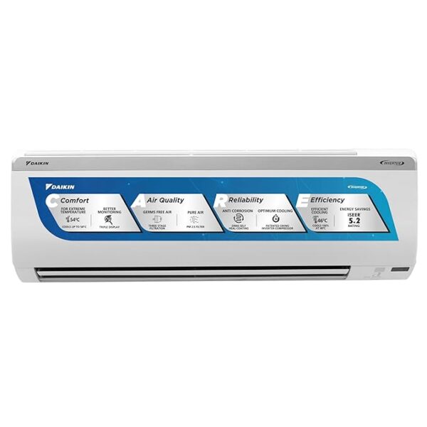 Daikin 1.5 Ton 3 Star Inverter Split AC (Copper, PM 2.5 Filter, FTKC50UV16VF, White)