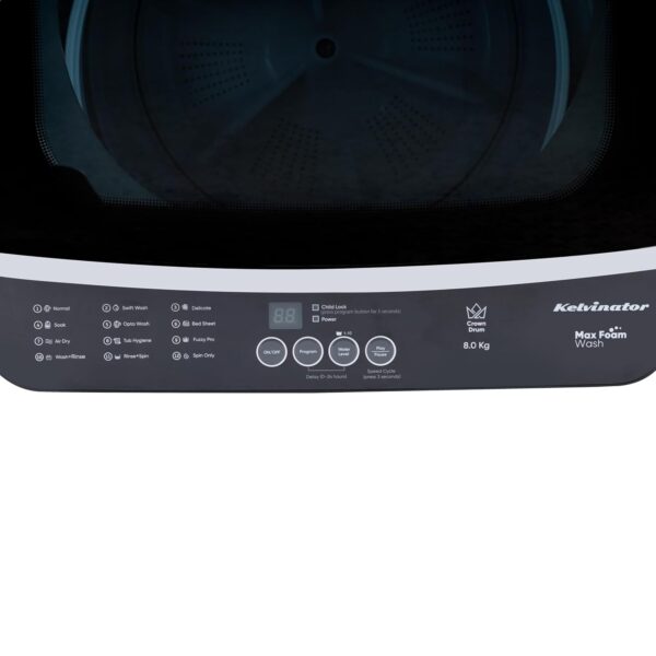 Kelvinator 6.5 kg Top Loading Fully Automatic Washing Machine with Error Monitoring and Memory Backup, (KWT-N65ETSSN,Max Foam Wash,Crown Drum) - Image 5