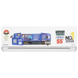 Panasonic EU 7 in 1 Convertible 1Ton 5Star Smart Inverter Split,(100%Copper Condenser, CS/CU-EU12BKY5FM),With MirAie & Matter Certified 55°Tested, High CFM & Eco tough Outdoor Crystal Clean Technology