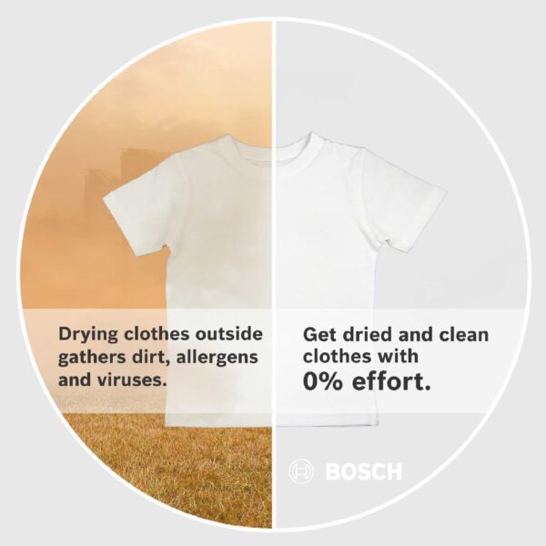 Bosch 9 kg Fully Automatic Front load Condenser Tumble Dryer WPG24108IN, Silver, Inbuilt Heater) - Image 7