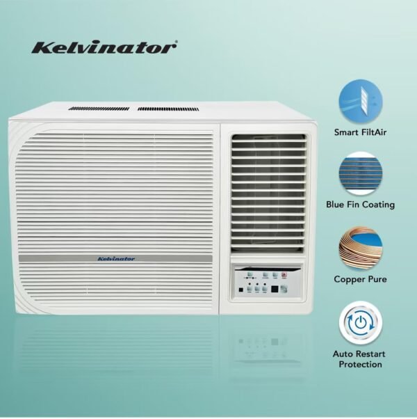 Kelvinator 1.5 Ton 3 Star Inverter Window Ac (High Density Filter With Blue Fin Coating,I Favour,PM 2.5 Filter,Copper Pure,KAW-I18CPSC, White),5 Year Comprehensive Warranty - Image 6