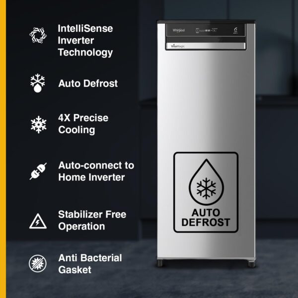 Whirlpool 192 L 3 Star Vitamgic Pro Inverter Direct-Cool Single Door Refrigerator (215 VMPRO PRM 3S INV STEEL-Z, Auto Defrost Technology, - Image 5