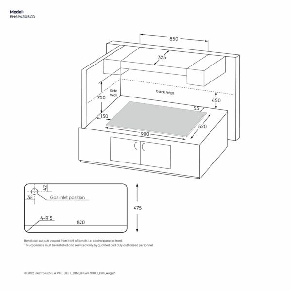 Electrolux 4 Burner Auto Ignition Glass Top 90cm Built-in Gas Hob, UltimateTaste 300, Black, EHG9430BCI - Image 2