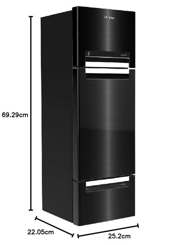 Whirlpool 260 L Frost-Free Multi-Door Refrigerator with Zeolite technology(FP 283D PROTTON ROY, Steel Onyx) - Image 4