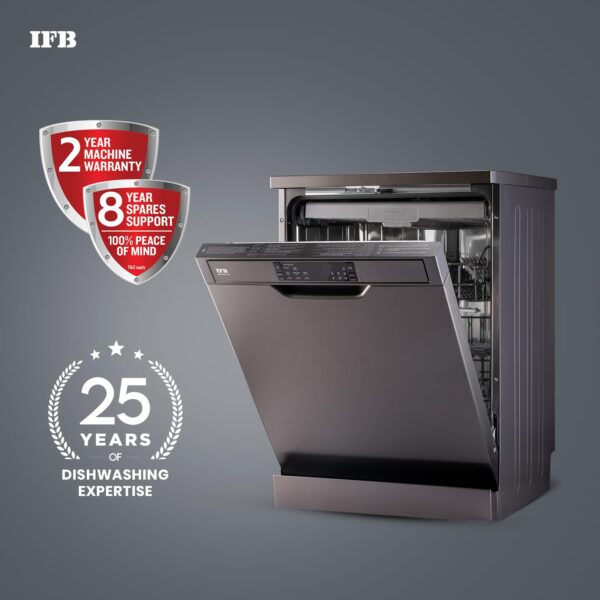 IFB 16 Place Settings with DeepClean® Technology Powered by AI Freestanding Dishwasher (Neptune VX16, Inox Grey, Largest Capacity Washes upto 92 Utensils, 70° Hot Water Wash) - Image 4