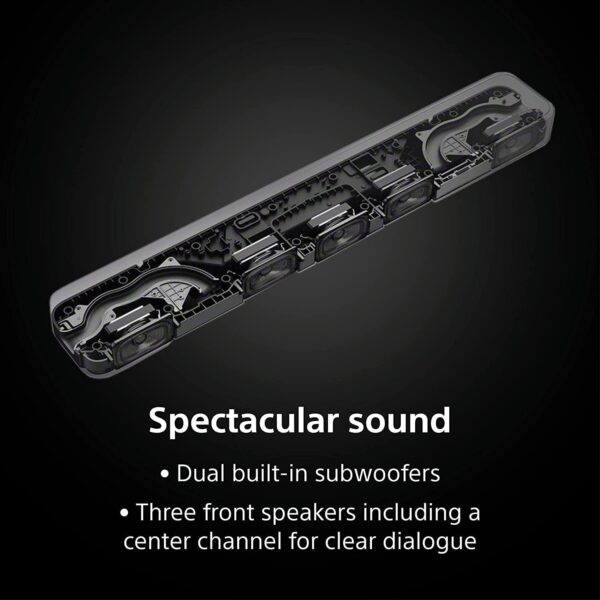 Sony HT-S2000 5.1ch Dolby Atmos Compact Soundbar Home Theatre System with SA-SW3 Wireless Subwoofer and SA-RS3S Rear Speaker(Dolby Atmos/DTSX, Bluetooth Connectivity, HDMI, Optical,HEC App Control) - Image 5