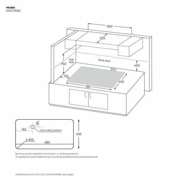 Electrolux 3 Burner Auto Ignition Glass Top 78cm Built-in Gas Hob, UltimateTaste 300, Black, EHG7330BC - Image 2