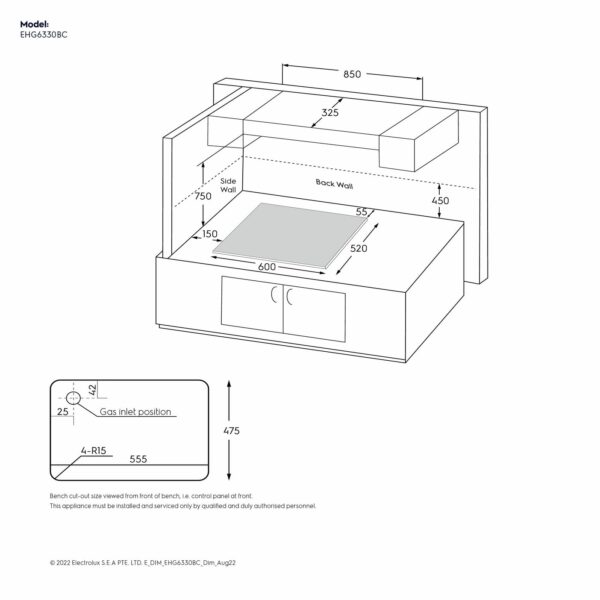 Electrolux 3 Burner Auto Ignition Glass Top 60cm Built-in Gas Hob, UltimateTaste 300, Black, EHG6330BC - Image 2